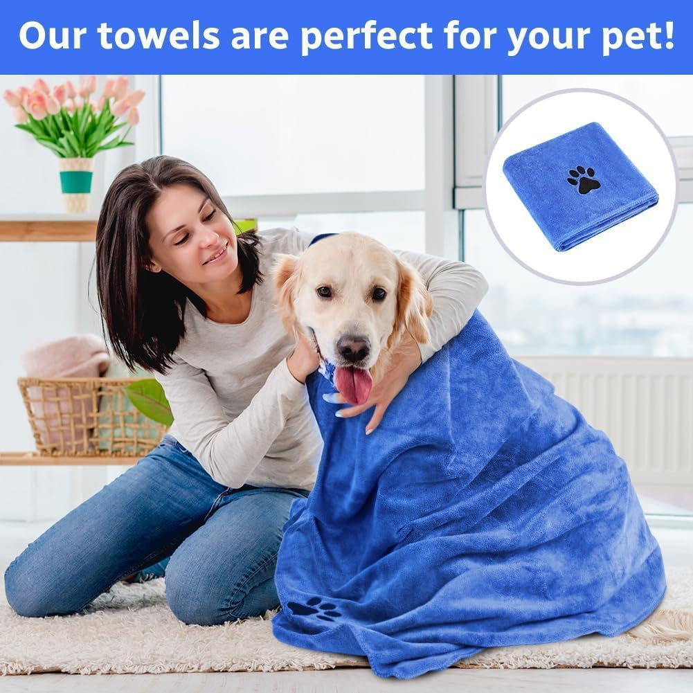 Microfiber Dog Towel 2 Pack Super Absorbent Drying Towel for Pets,75 X 35Cm