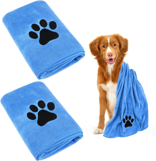 Microfiber Dog Towel 2 Pack Super Absorbent Drying Towel for Pets,75 X 35Cm