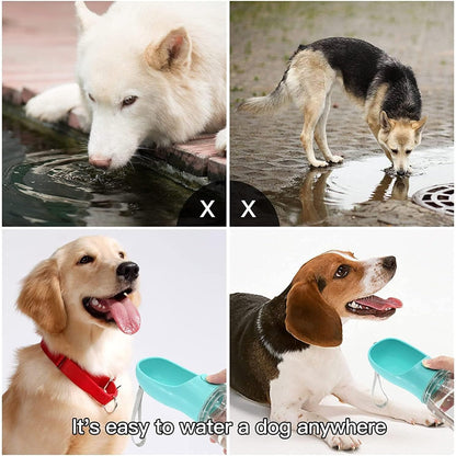 280Ml Dog Water Bottle, Portable Pet Water Bottle Leak Proof Portable Puppy Water Dispenser with Drinking Feeder for Pets Outdoor Walking, Hiking, Travel -Green
