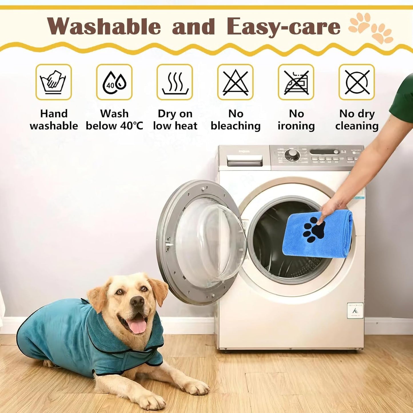 Microfiber Dog Towel 2 Pack Super Absorbent Drying Towel for Pets,75 X 35Cm
