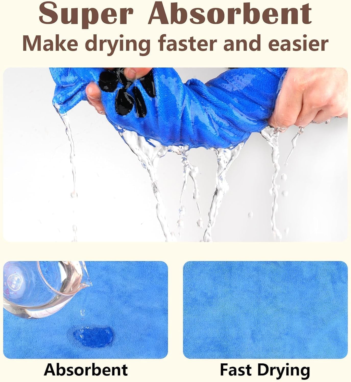 Microfiber Dog Towel 2 Pack Super Absorbent Drying Towel for Pets,75 X 35Cm