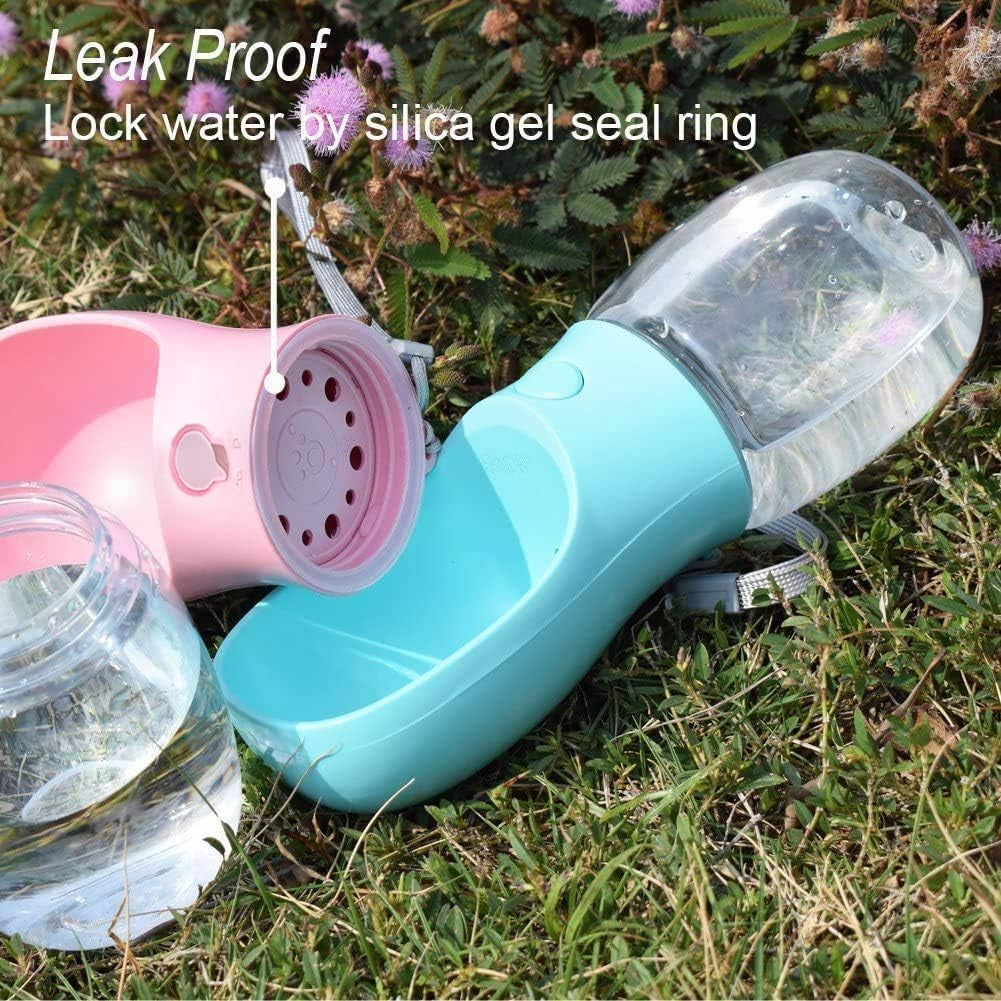 280Ml Dog Water Bottle, Portable Pet Water Bottle Leak Proof Portable Puppy Water Dispenser with Drinking Feeder for Pets Outdoor Walking, Hiking, Travel -Green