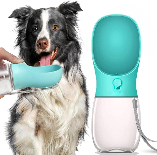 280Ml Dog Water Bottle, Portable Pet Water Bottle Leak Proof Portable Puppy Water Dispenser with Drinking Feeder for Pets Outdoor Walking, Hiking, Travel -Green